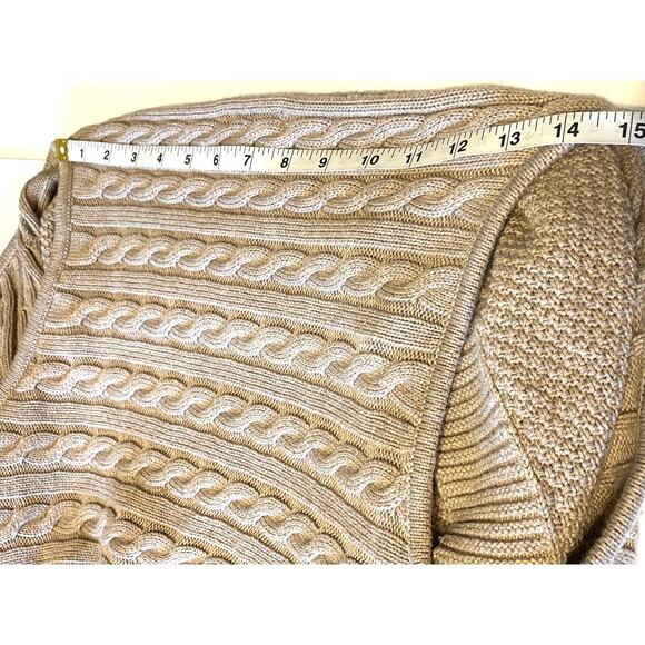 Matilda Jane Women's Mind's Eye Taupe Cable Knit Tasseled Cardigan Size Small - Picture 7 of 8